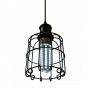 Lámpara tipo jaula Vintage de colgar, Tarabilla Lamp en negro