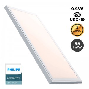 Panel LED slim de superficie 120X30 cm - Driver Philips - 44W - UGR19 - Con KIT de montaje