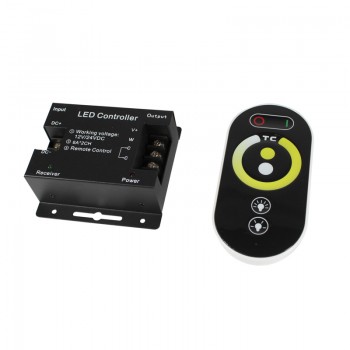 Controlador / regulador de temperatura de color y mando RF para tira LED CCT 12/24V-DC 16A Controlador / regulador de temperatura de color y mando RF para tira LED CCT 12/24V-DC 16A