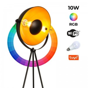 Lámpara de pie vintage RGBW con trípode "GALILEN" 10W con WIFI