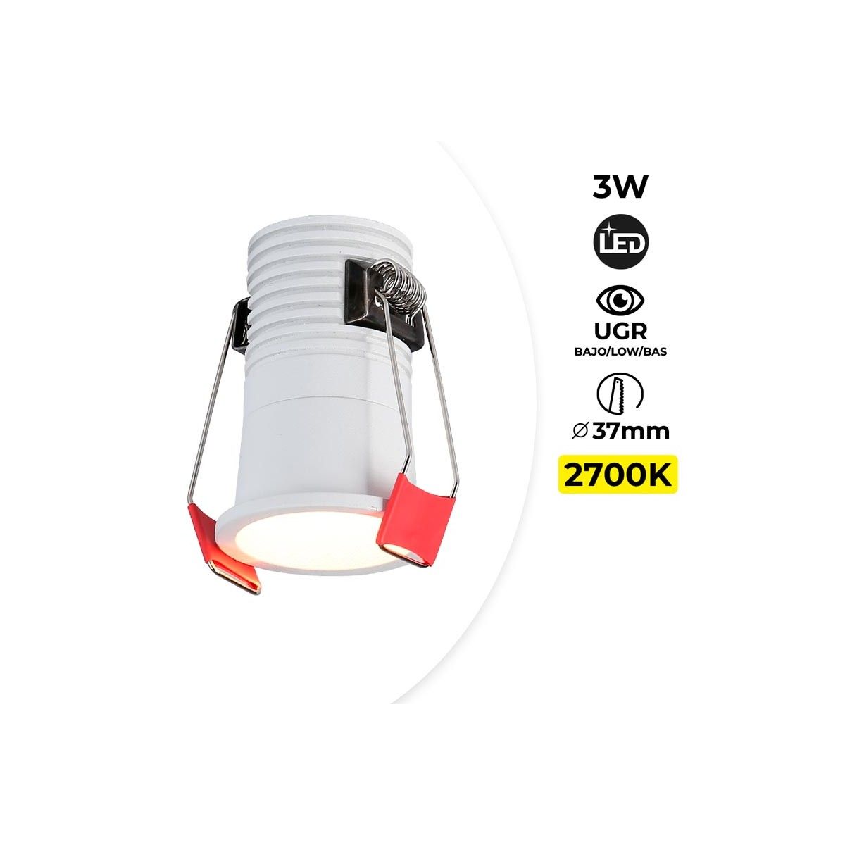 Downlight LED Empotrable - IP20 - 2700K 3W KEGU driver CREE chip 230V