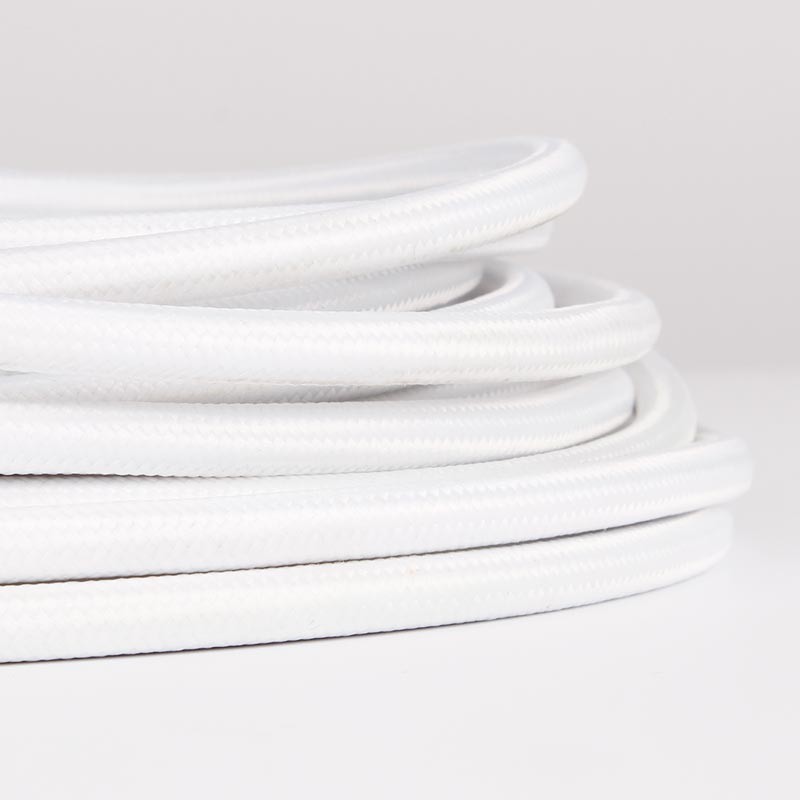 Cable eléctrico redondo revestido de algodón Blanco