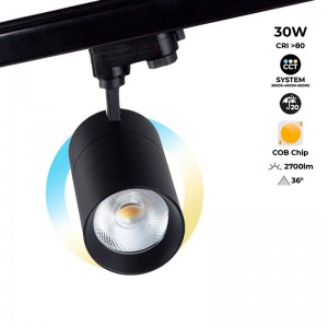 Proyector para carril Trifásico LED 30W Regulable CCT - CRI-80 - IP20