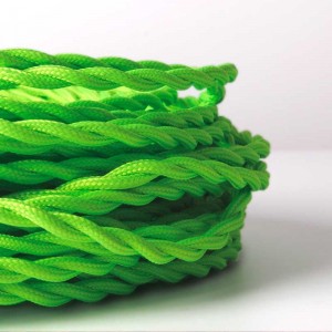 Cabo trançado revestido em tecido de efeito de seda Cor verde do rebento