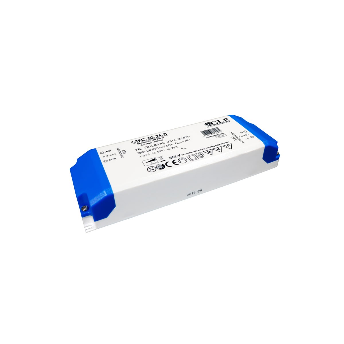 Fuente de alimentación de tensión constante regulable Triac LED de 50W 24V