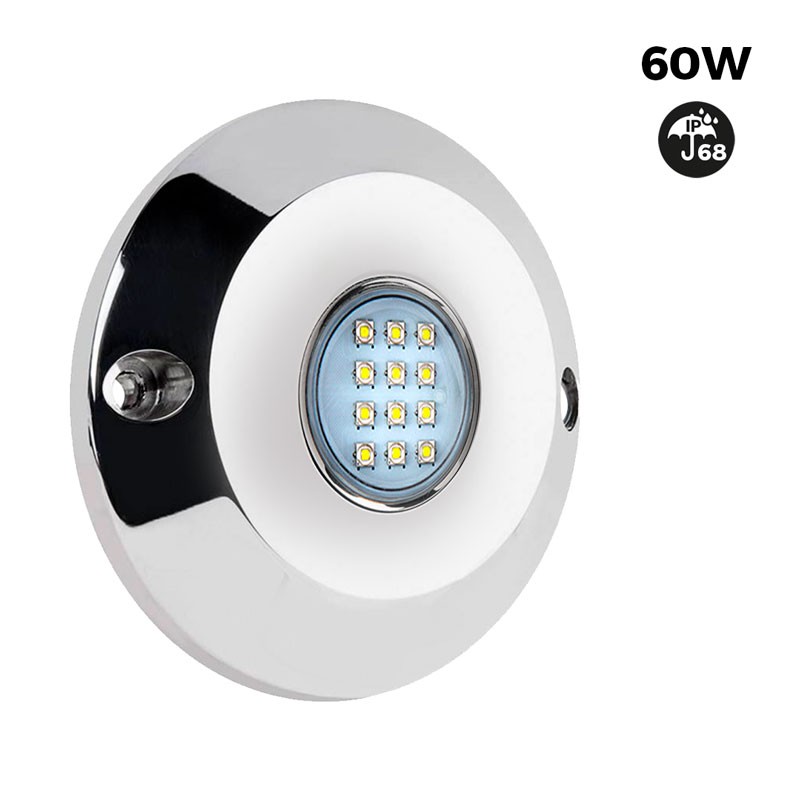 LAMPARA MARINA DE SUPERFICIE 60W "Blanco Frío" 12V IP68