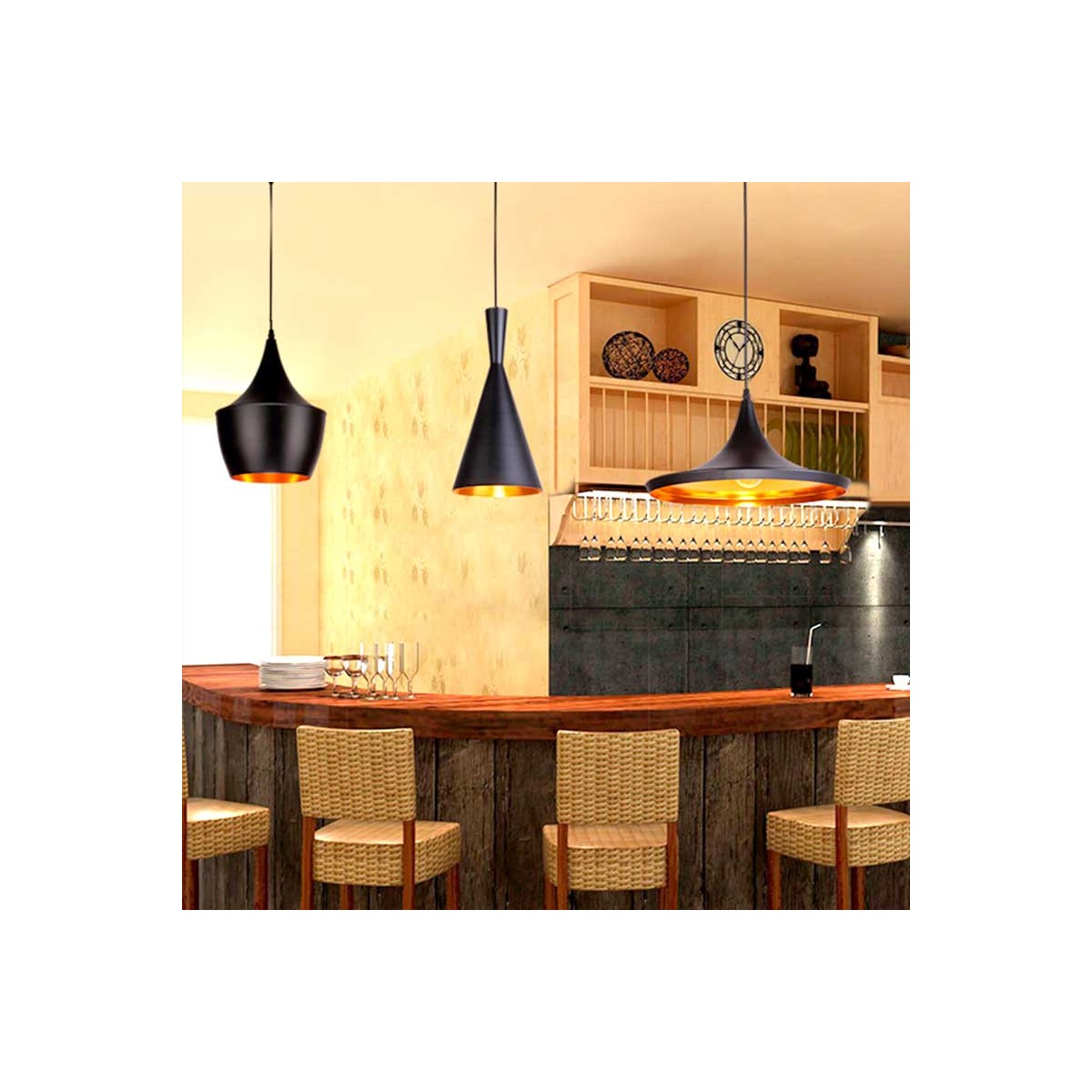 Kit de 3 lámparas Nórdicas colgantes "SOLVANG HELGA KOLDING"