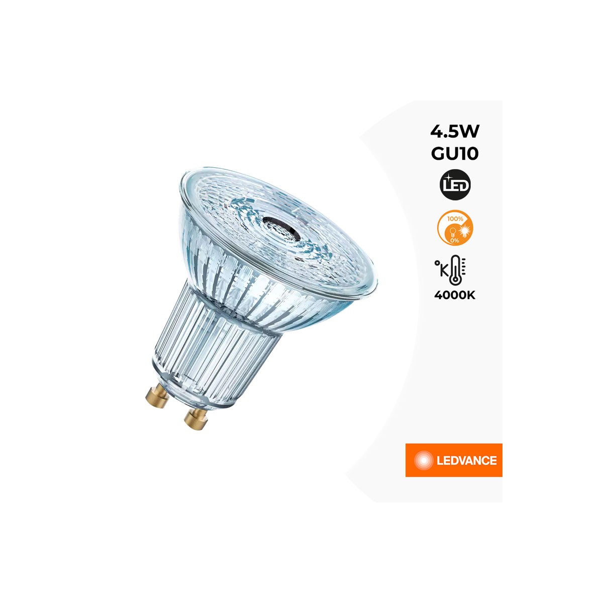 Bombilla PARATHOM DIM PAR16 50 GU10 36° 4,5W 4000K