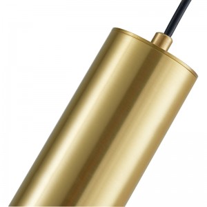 Lámpara colgante tubo dorada