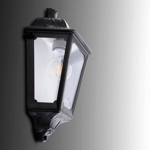 APLIQUE PARA INTERIOR  EXTERIOR FUMAGALLI IESSE NEGRO CON PORTALAMPARAS E27