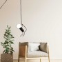Lámpara Colgante negra para dormitorio de techo estilo nórdico con cable largo y enchufe