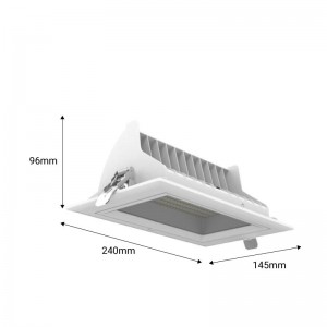 Downlight LED bascultante rectangular 38W 120° CCT LIFUD driver