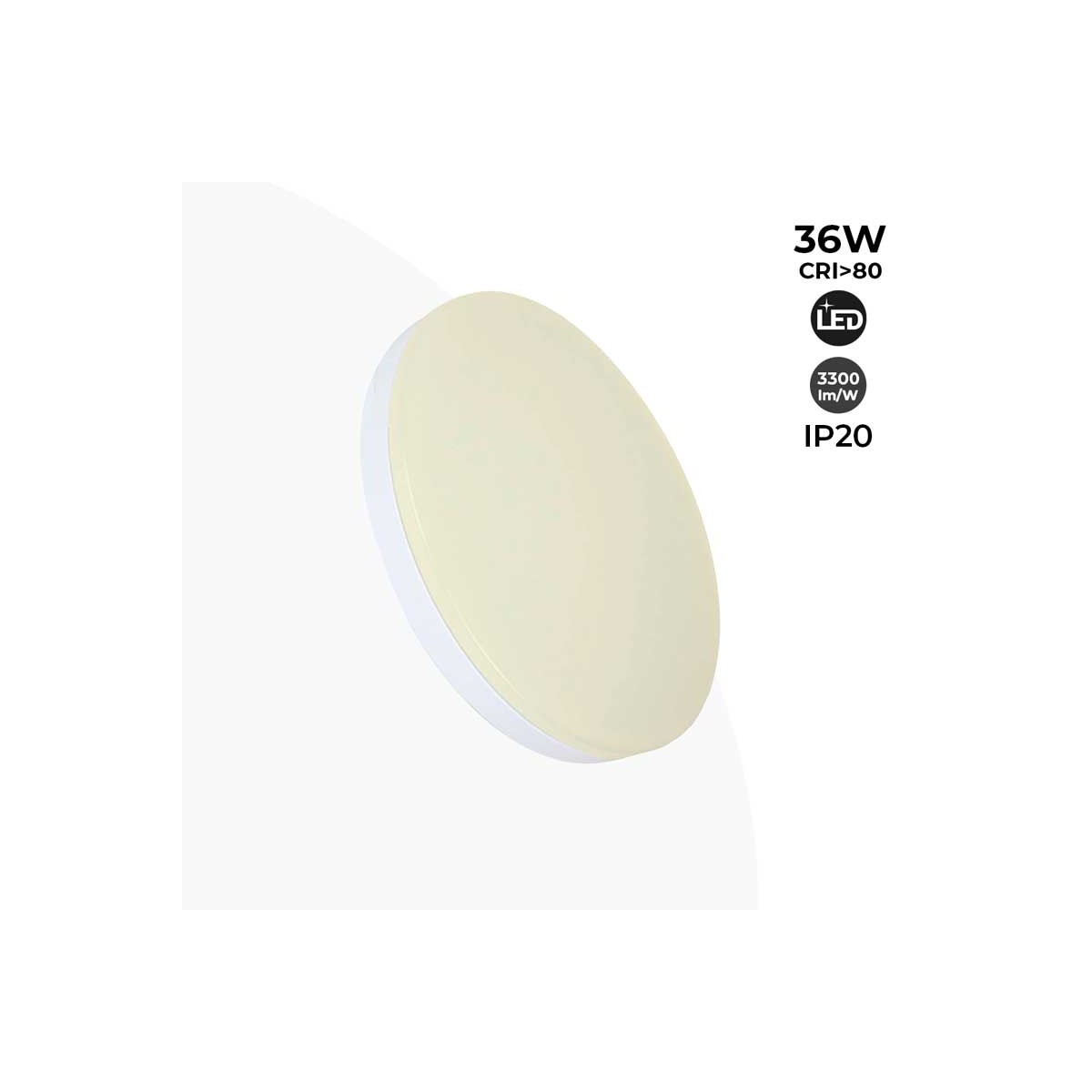 Plafón LED 36W 3300lm de superficie circular