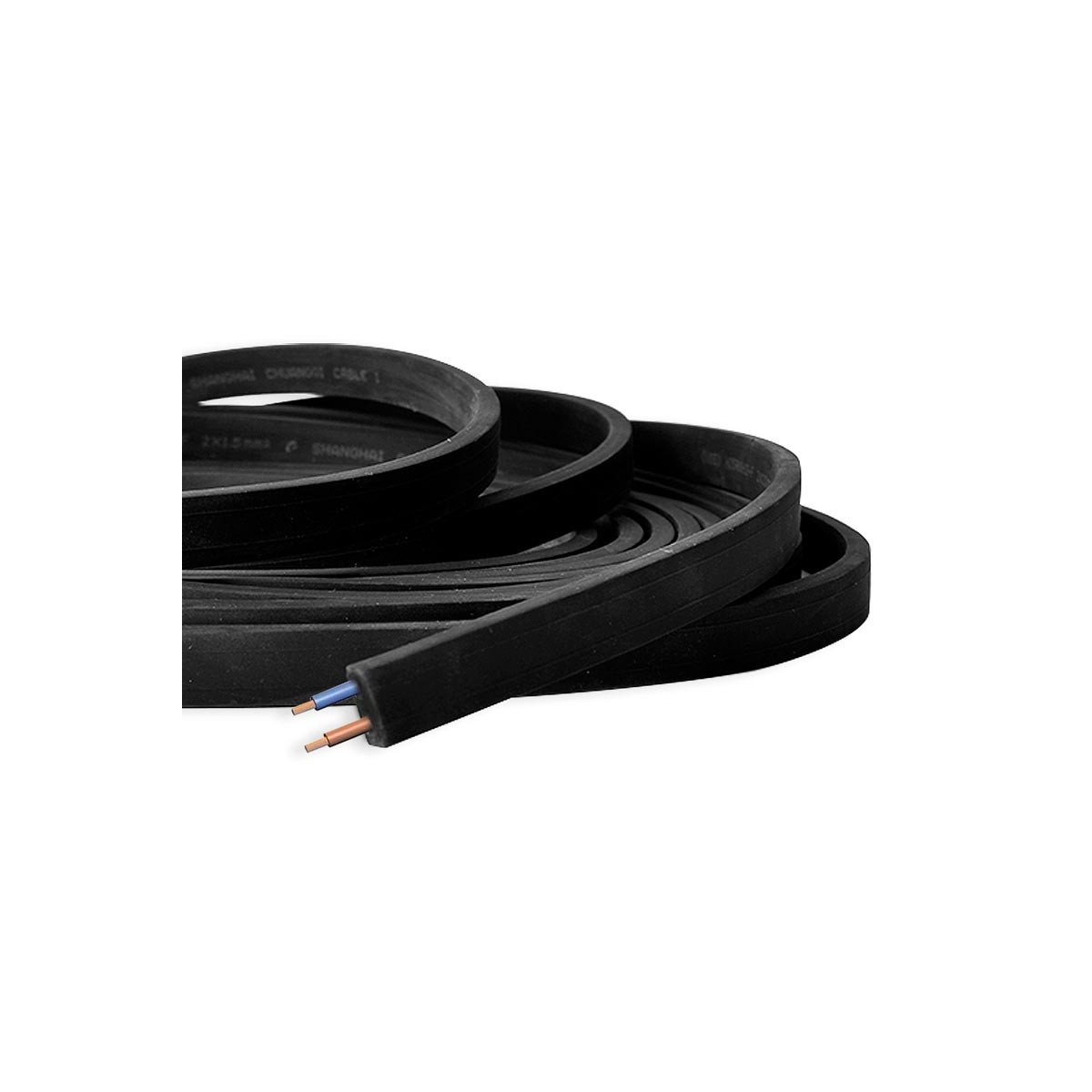 Cable Plano Negro 2x1,5mm2 para Guirnalda a medida (venta por metros)