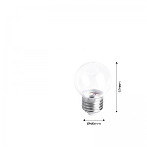 Bombilla LED E27 1W Transparente