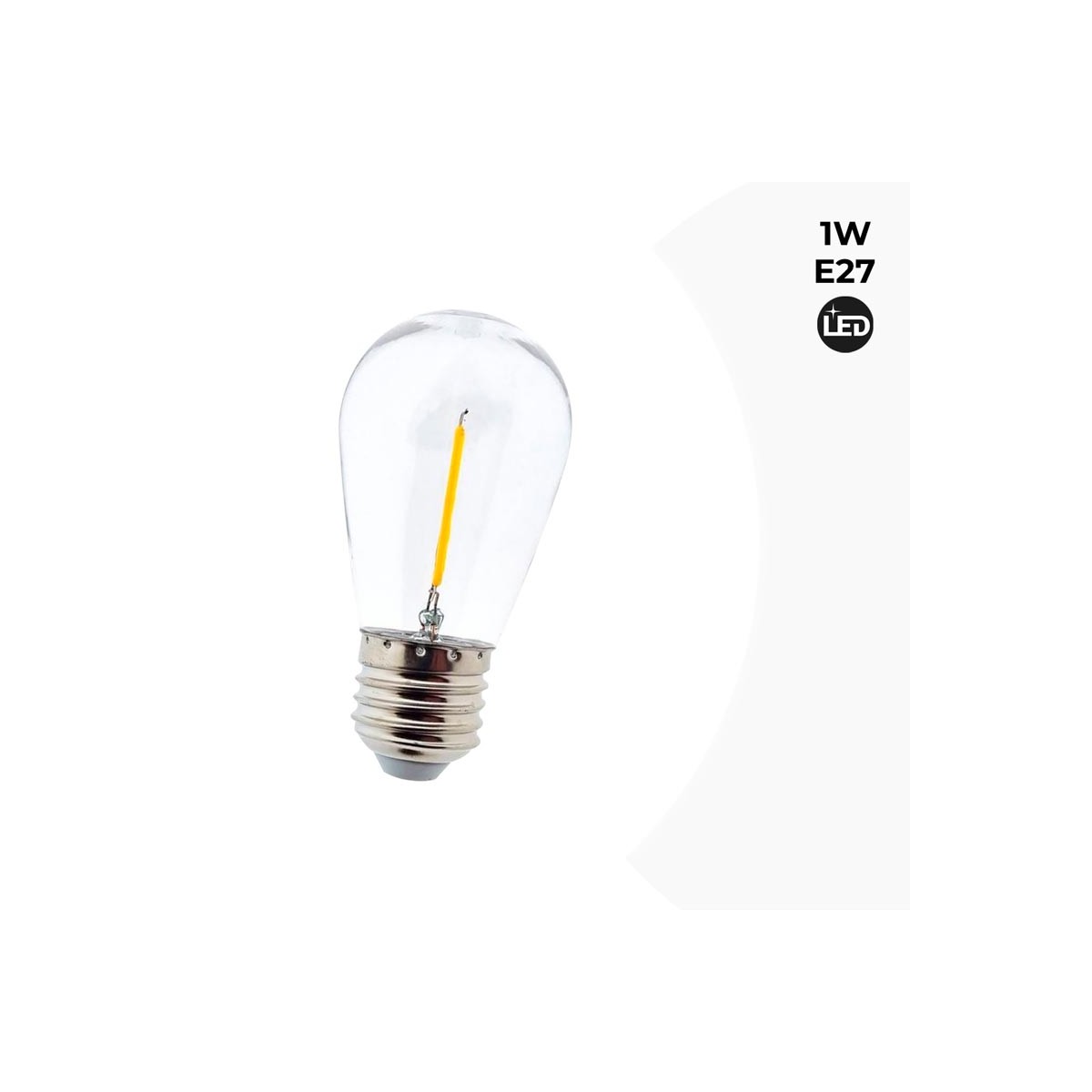 Bombilla LED E27 1W Transparente