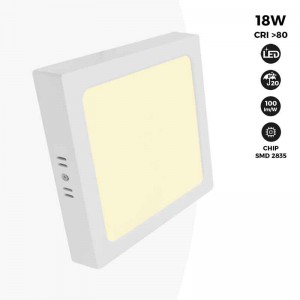 Plafón LED cuadrado 18W Alta Eficiencia