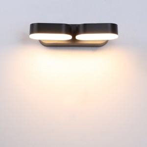 Aplique de pared exterior LED 13W 570 lm luz cálida IP54. Focos giratorios  340°