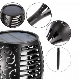 Antorcha solar LED con bombilla efecto fuego y Panel solar - IP65