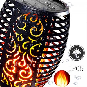 Antorcha solar LED con bombilla efecto fuego y Panel solar - IP65