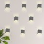 Pack de 8 Apliques de pared "KURTIN" 6W apertura de luz regulable