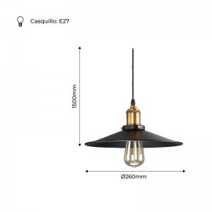 Lámpara colgante Retro "CLOCK WORK" con casquillo E27 60W