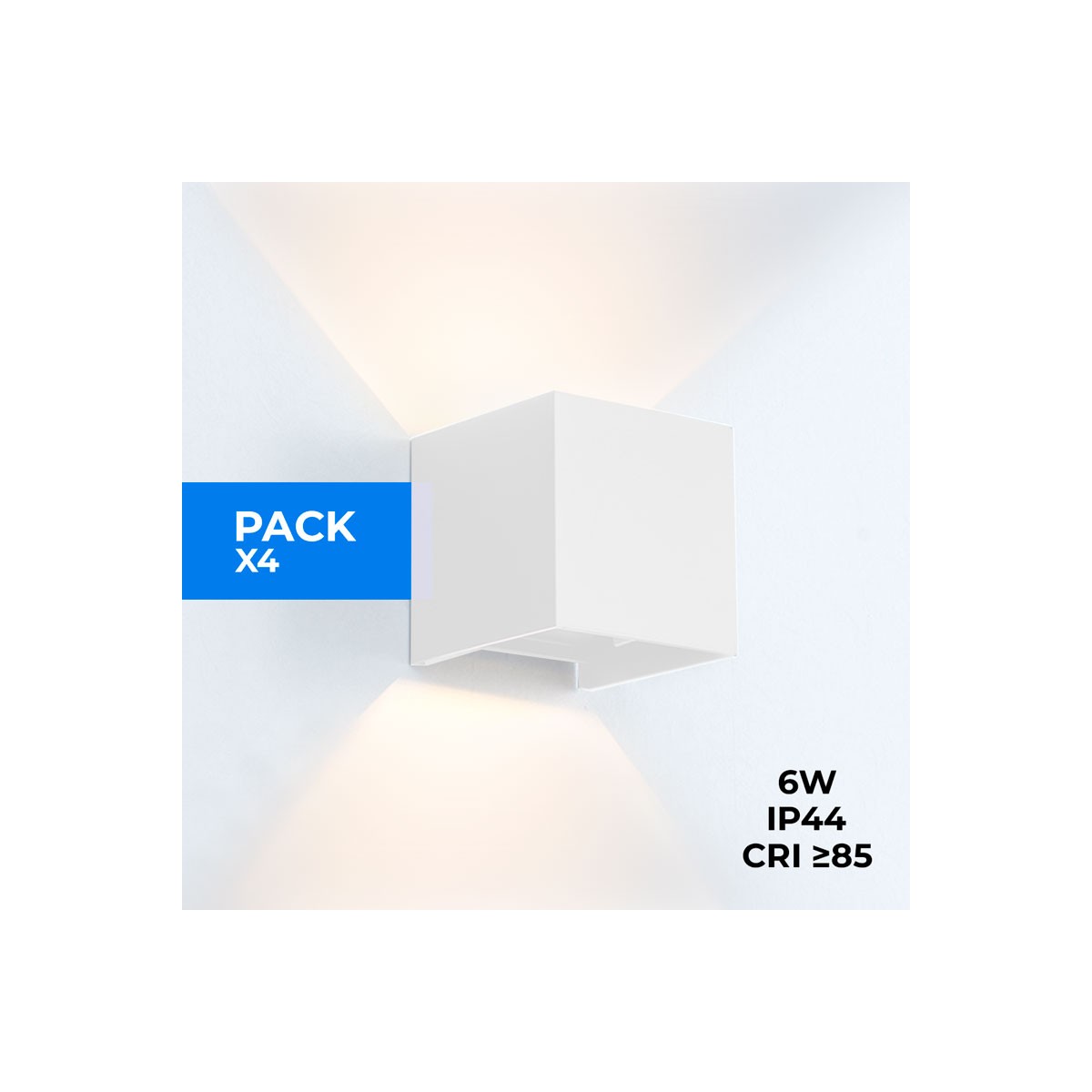 Pack de 4 Apliques de pared "KURTIN" 6W apertura de luz regulable