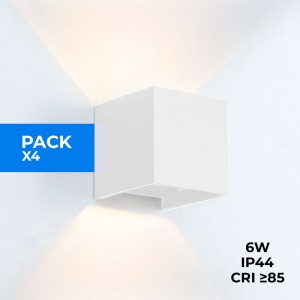 Pack de 4 Apliques de pared "KURTIN" 6W apertura de luz regulable