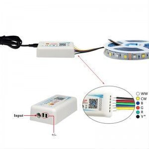 Controlador LED WIFI RBG+CCT+SMART 12/24V 5canales