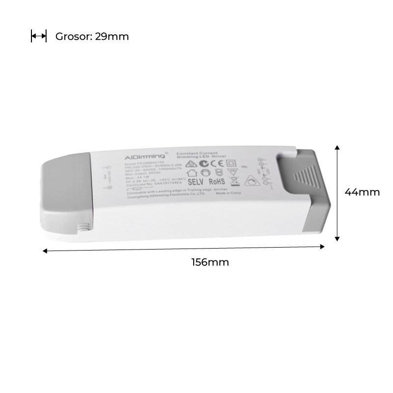 Driver Triac dimmable CC 25-42V 1050MA