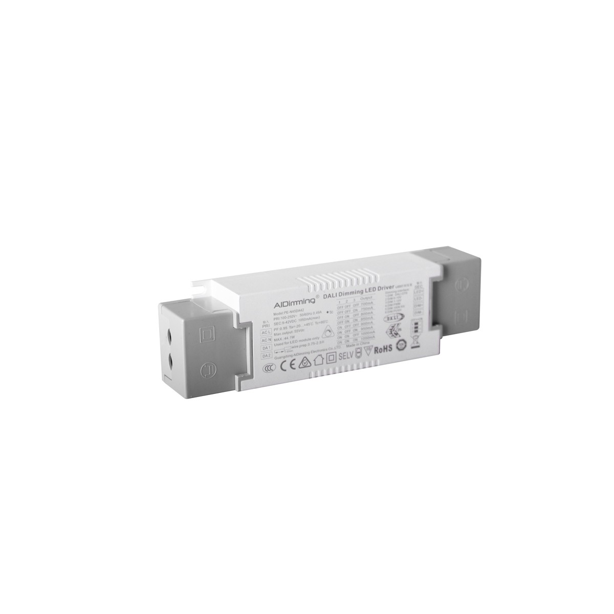 Driver DALI dimmable 44.1W CC 9-42V Multicorriente 700-1050mA