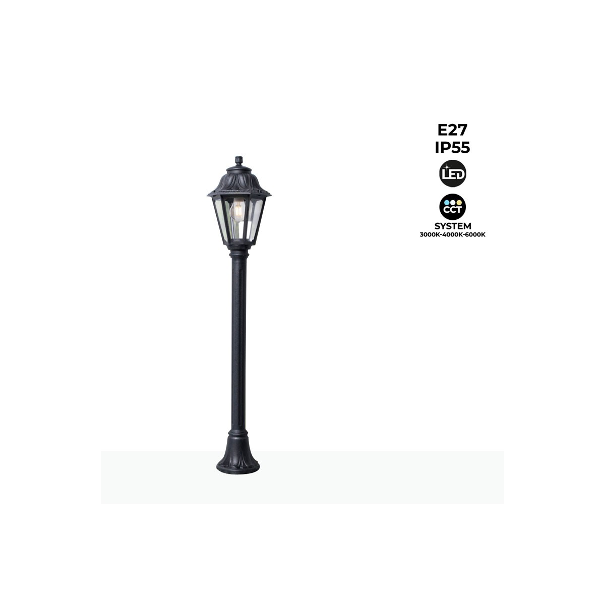 Farol bolardo LED FUMAGALLI MIZAR/ANNA 110cm 6W E27 CCT IP55