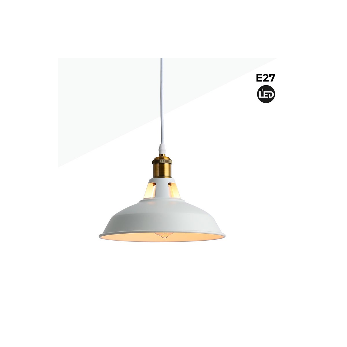 Lámpara industrial retro colgante "MANACOR" con cúpula de metal