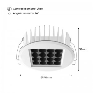 Downlight Led 18W 24º UGR18 Chip Osram