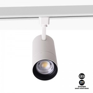 Foco LED de carril monofásico CCT 25W COB apertura regulable 25-65º