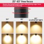 Foco LED de carril monofásico CCT 25W COB apertura regulable 25-65º