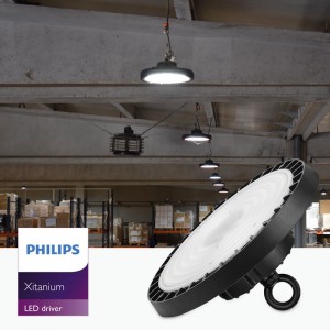 Campana industrial UFO 200W con Driver PHILIPS 1-10V Regulable