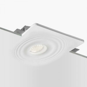 Lámpara escayola empotrable de techo efecto onda 200x200mm - GU10