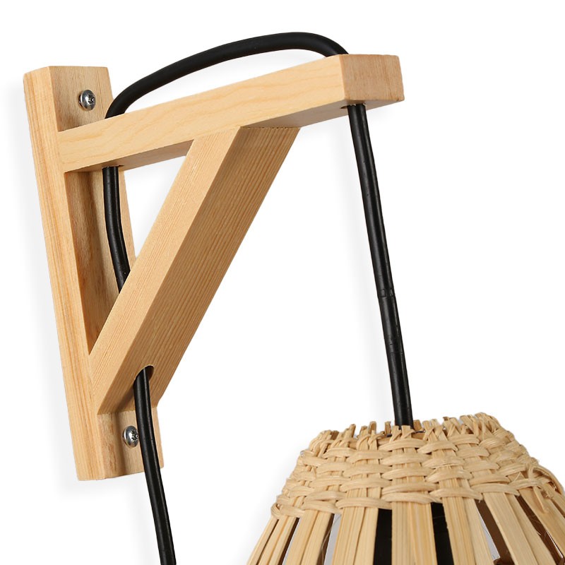 Aplique de pared "CESTA" en madera natural.  E27 Aplique de pared "CESTA" en madera natural.  E27