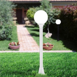 Farola Lampara Exterior Jardin De Poste Con Globo 30cm F1