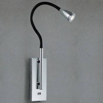 LÁMPARA DE PARED FLEXO LECTURA CROMADO BRILLANTE LÁMPARA DE PARED FLEXO LECTURA CROMADO BRILLANTE