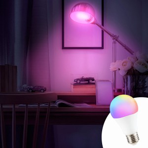 Bombilla LED que cambia de color con control remoto, 10 W E26 RGB + luz  blanca diurna 5700 K, bombillas LED regulables con función de memoria