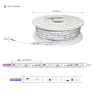 medida de tira led de 50 metros