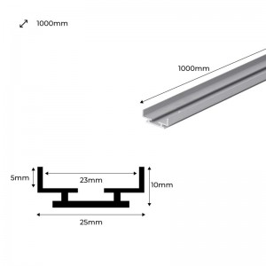 Perfil de aluminio basculante para Bañador Flexible