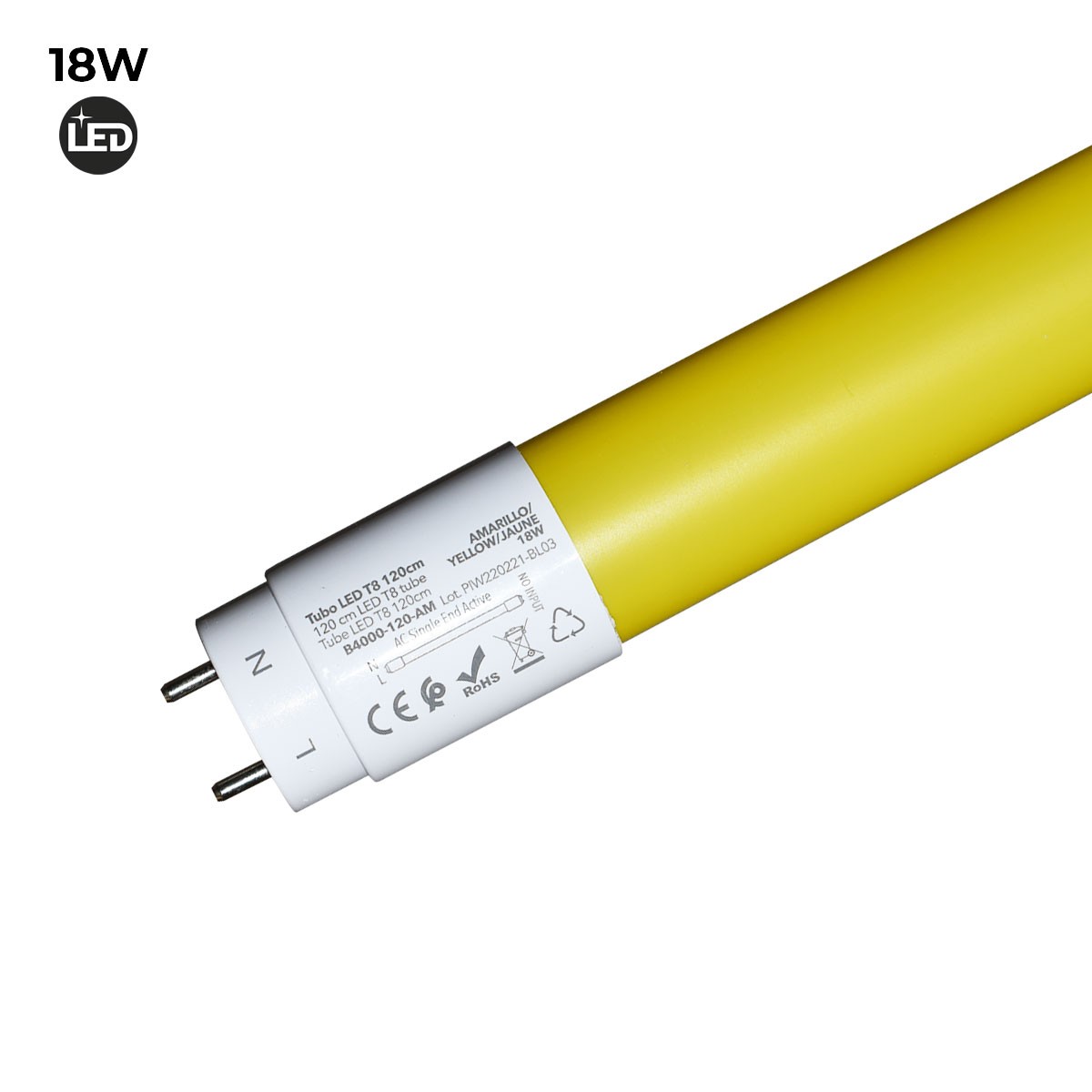 Tubo LED T8 120cm de colores -18 W