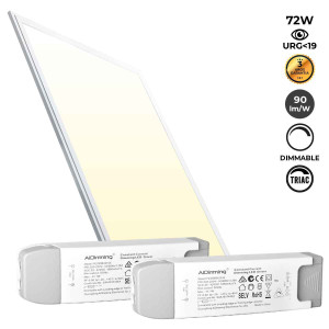 Panel LED Dimmable TRIAC empotrable 120x60cm 72W 6500LM UGR19