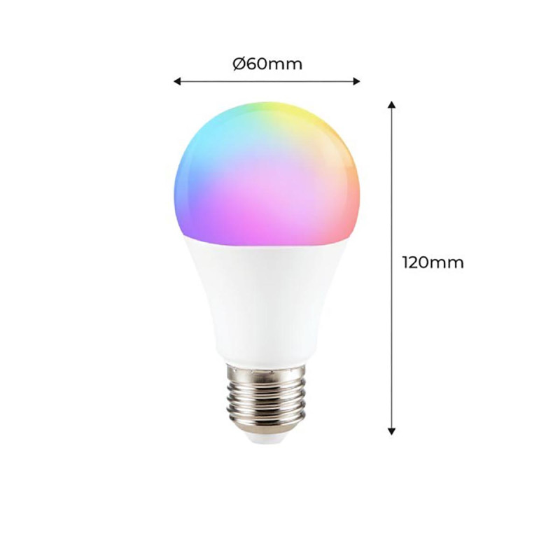 Bombilla Led E27 con mando a distancia, 9W=60W, blanco + RGB multicolor,  PRODUCTO ALCAMPO.