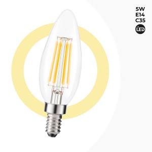 Comprar bombilla LED vela 6W E14 230V cristal transparente