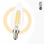 Bombilla vela LED E14 C35 filamento E14 5W transparente