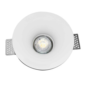 Aro downlight empotrable redondo de Escayola GU10 trimless